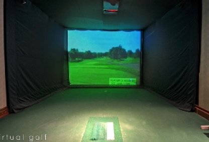 Golf simulator at The Emerald Stone, Calgary