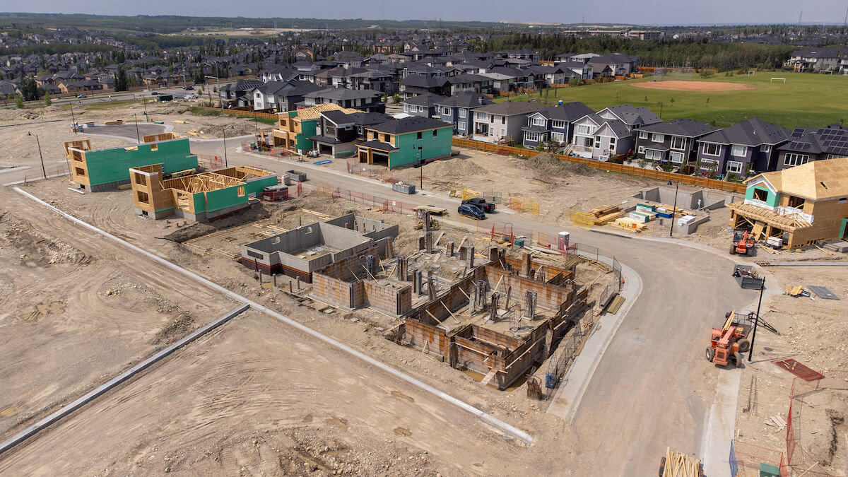 Calgary Homebuilders Building a New Subdivision of Homes
