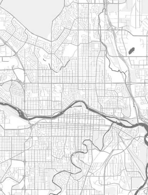 Calgary map in grayscale