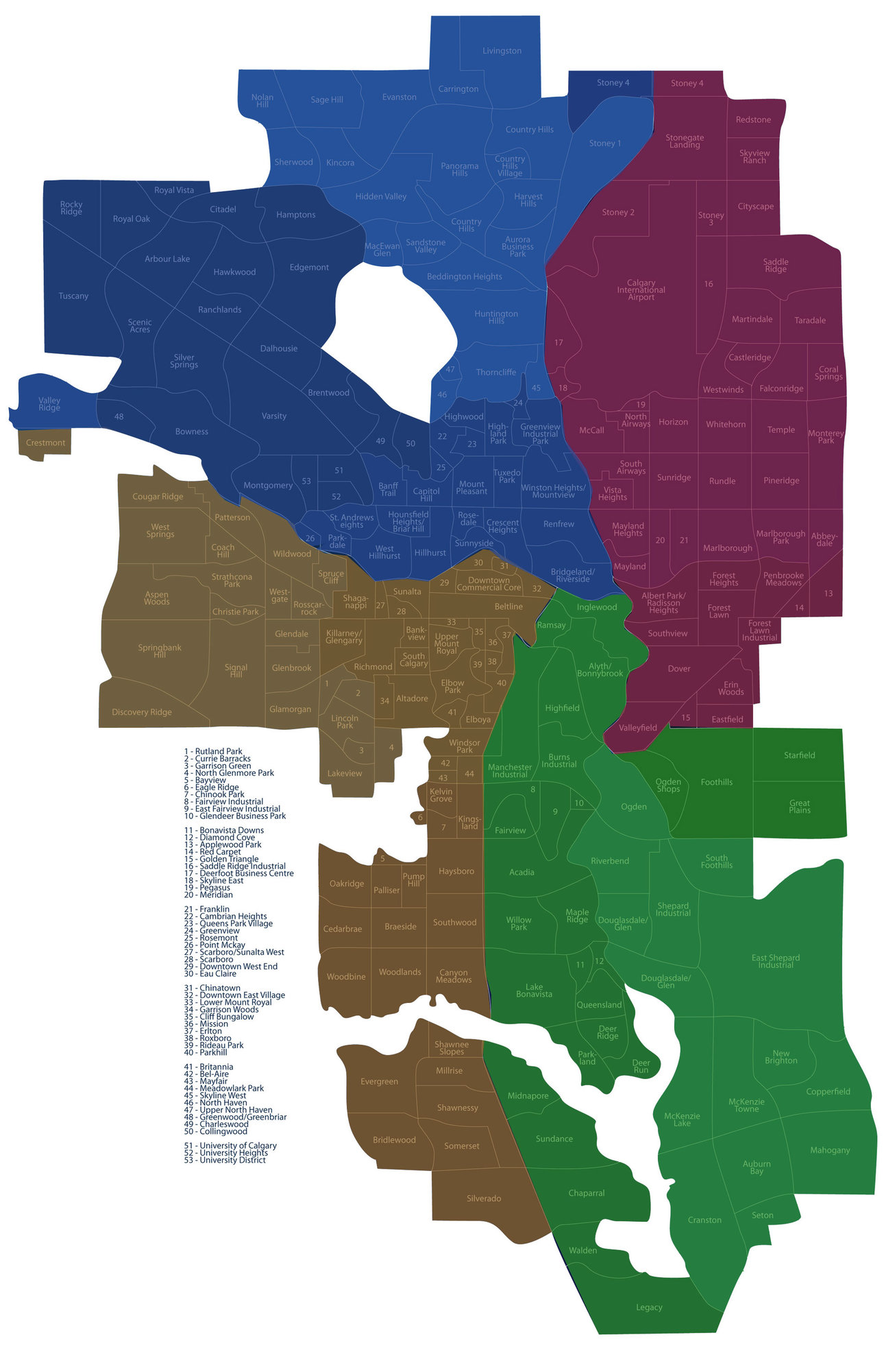 Calgary Quadrants Map